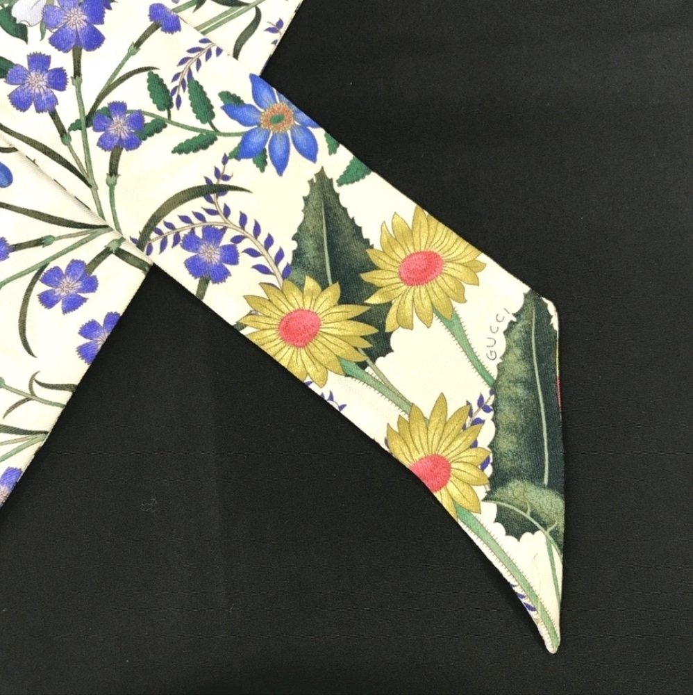 Auth Gucci Floral Silk Twilly/Bandeau - Picture 3 of 8